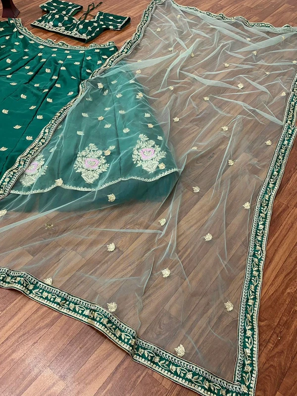 Rama Dark Green Lehenga Choli