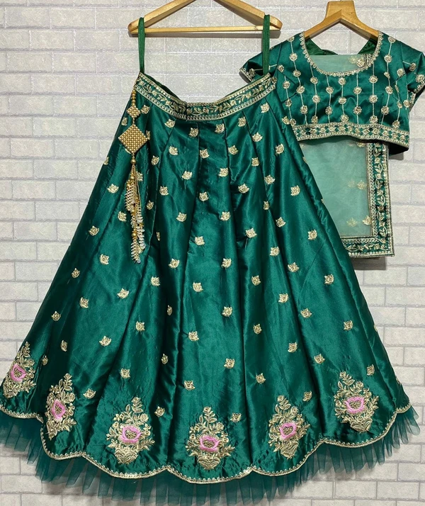 Rama Dark Green Lehenga Choli