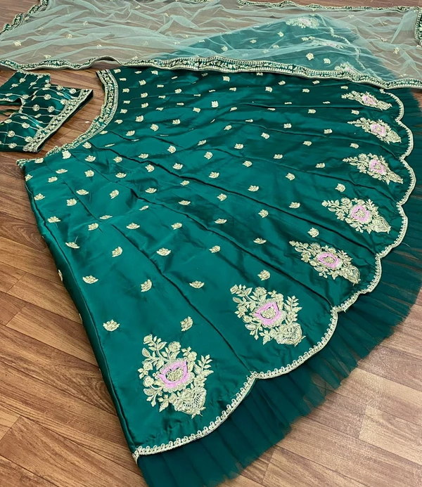 Rama Dark Green Lehenga Choli