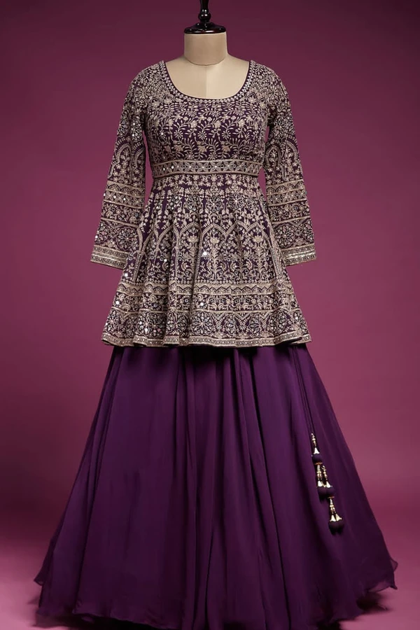 Peplum Georgette Kameez - S