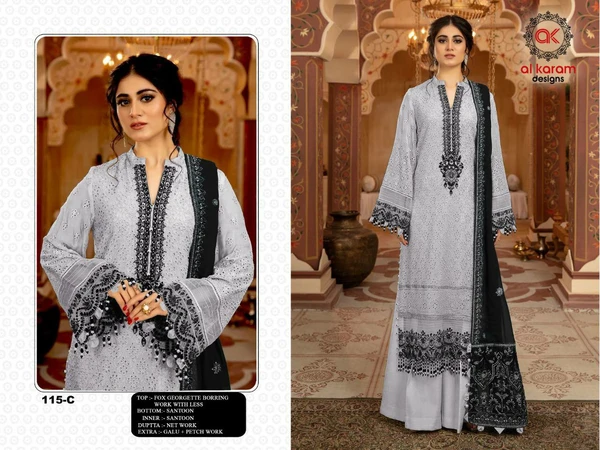 Designer Alkaram Palazzo Suit  - 115-A