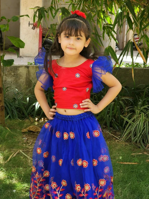 Kids Lehenga Choli With Designer Embroidery - Age 5-7