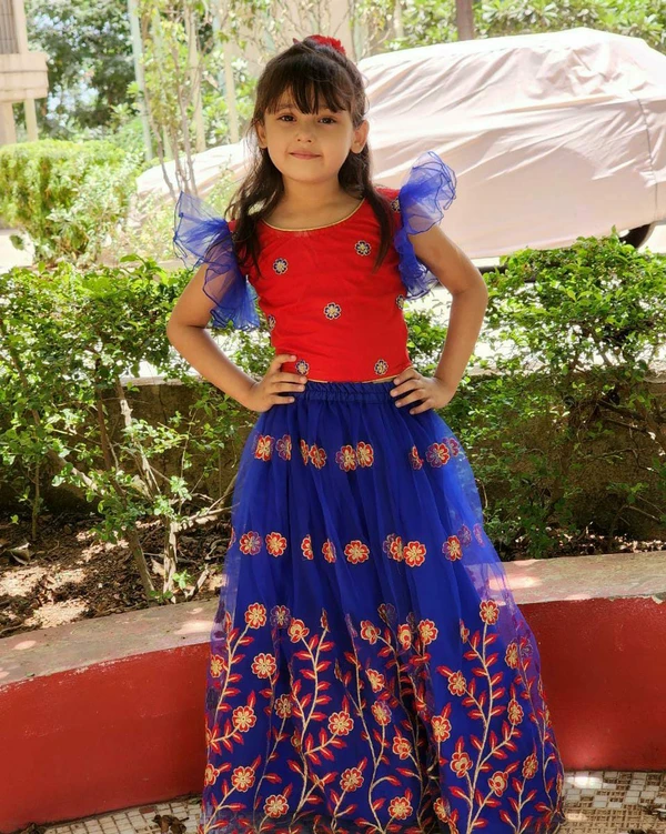 Kids Lehenga Choli With Designer Embroidery - Age 8-10