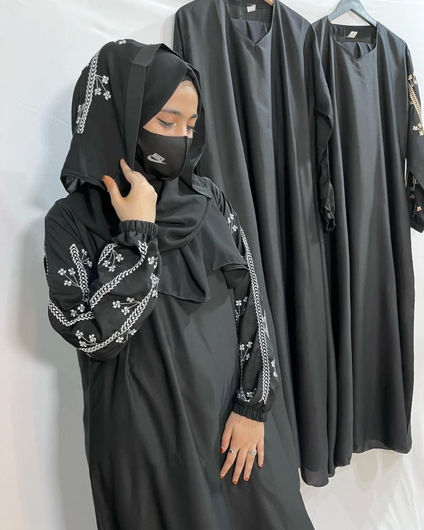 Imported Nida Abaya With Elastic Sleeve - 56