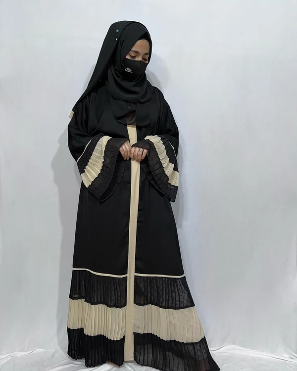 Nida Abaya With Frills In Sleeve - 54