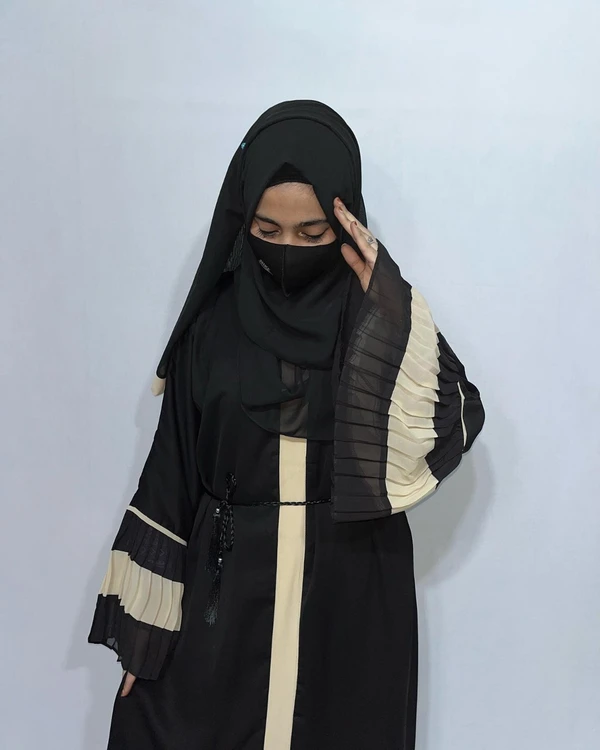 Nida Abaya With Frills In Sleeve - 56