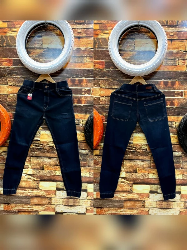 Denim Stretchable Joggers - Black, M-30