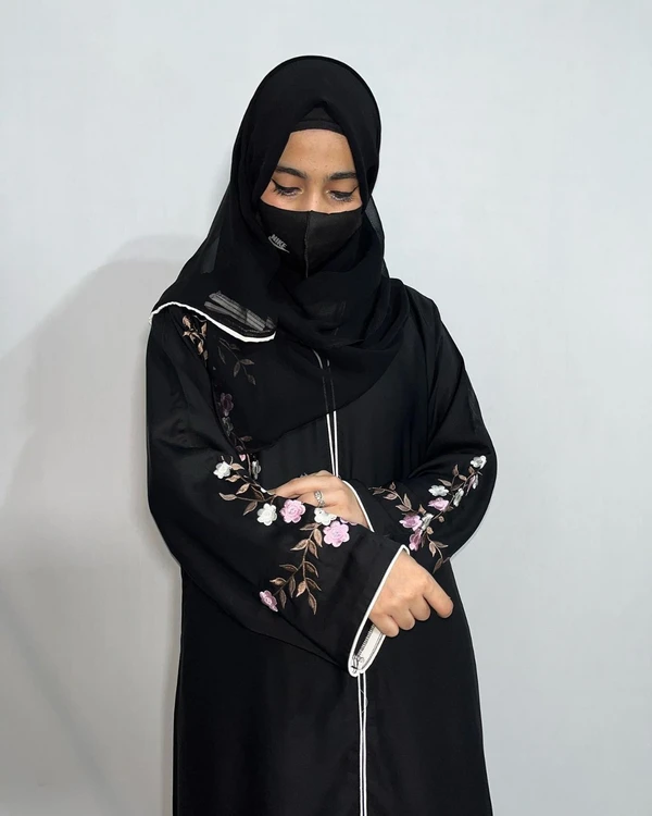 Imported Nida Embroidery Abaya - 58