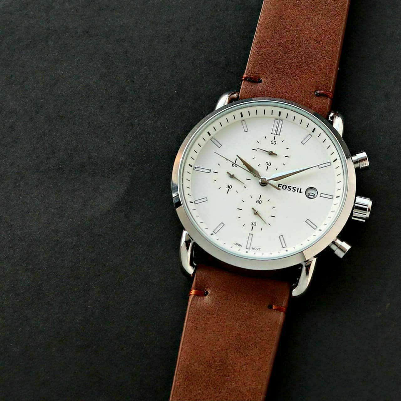 Fossil FS5402 The Commuter Chronograph deals Brown Leather Watch