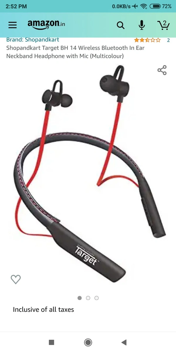 Boat Target BH 14 Wireless Bluetooth In Ear Neckband Headphone with Mic 