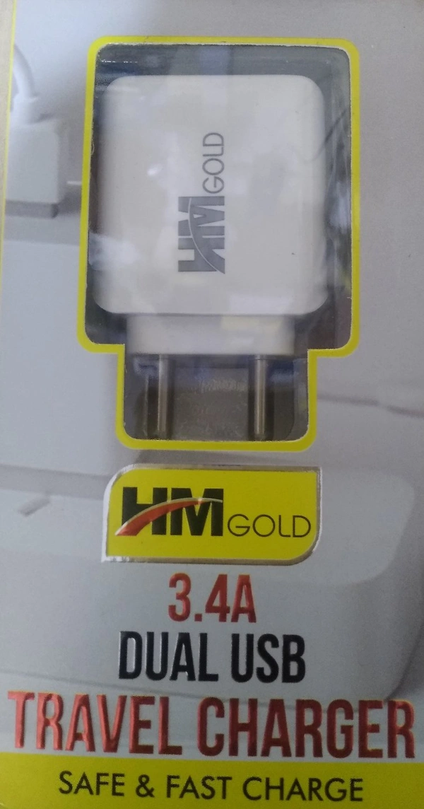 HM Gold Dual Usb Travel Fast Charger 3.4A 