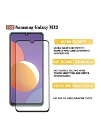 CEDO Samsung M12 / A12 / F12 Tempered Glass | Screen Protector Full Glue Coverage Edge to Edge Tempered Glass for Samsung Galaxy M12 / A12 / F12