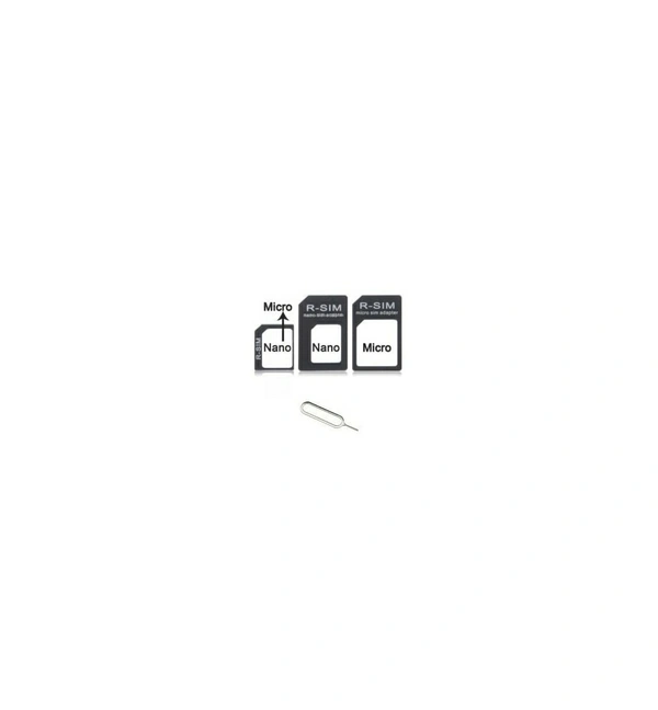 FEDUS (Pack of 1) 4 in 1 Noosy SIM Card Adapter Kit Nano, Micro,Needle for iPhone, Moto E, Nokia 