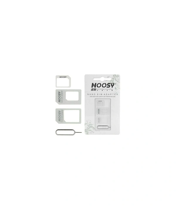 FEDUS (Pack of 1) 4 in 1 Noosy SIM Card Adapter Kit Nano, Micro,Needle for iPhone, Moto E, Nokia 
