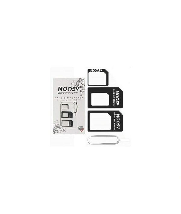 FEDUS (Pack of 1) 4 in 1 Noosy SIM Card Adapter Kit Nano, Micro,Needle for iPhone, Moto E, Nokia 