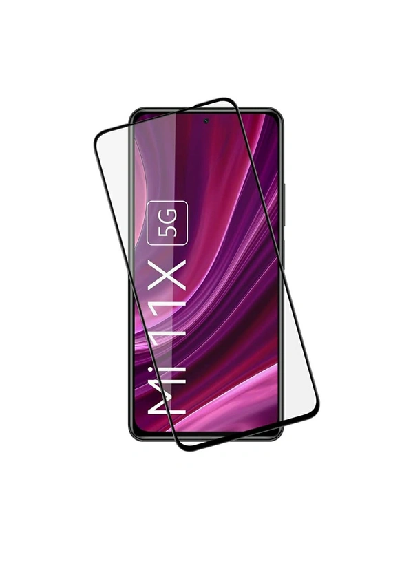Premium Tempered Glass (Black) Edge to Edge Full Screen Coverage with Installation Kit for Mi 11X Mi 11X Pro