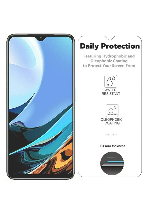 Tempered Glass Screen Guard for Mi Redmi 9 Power / 9 Prime; Poco M2 / M3 (Transparent) Full Coverage Gorilla Protector (Except Edges; slightly small Due to Curved Edges); Pack of 1