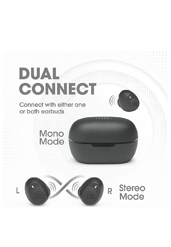 JBL C115 TWS by Harman, True Wireless Earbuds with Mic, Jumbo 21 Hours Playtime with Quick Charge, True Bass, Dual Connect, Bluetooth 5.0, Type C & Voice Assistant Support for Mobile Phones (Black)