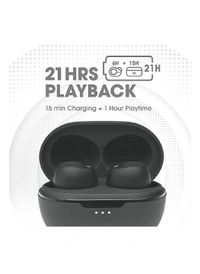 JBL C115 TWS by Harman, True Wireless Earbuds with Mic, Jumbo 21 Hours Playtime with Quick Charge, True Bass, Dual Connect, Bluetooth 5.0, Type C & Voice Assistant Support for Mobile Phones (Black)