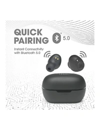 JBL C115 TWS by Harman, True Wireless Earbuds with Mic, Jumbo 21 Hours Playtime with Quick Charge, True Bass, Dual Connect, Bluetooth 5.0, Type C & Voice Assistant Support for Mobile Phones (Black)