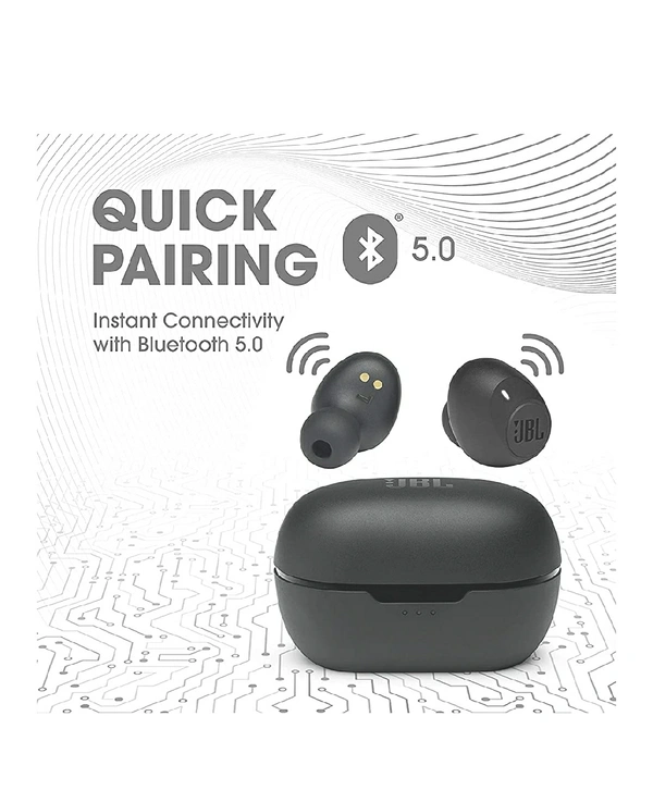 JBL C115 TWS by Harman, True Wireless Earbuds with Mic, Jumbo 21 Hours Playtime with Quick Charge, True Bass, Dual Connect, Bluetooth 5.0, Type C & Voice Assistant Support for Mobile Phones (Black)