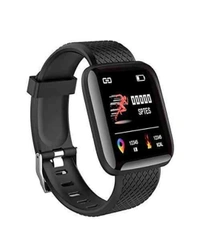 ID116 Plus Bluetooth Fitness Smart Watch for Men Women and Kids Activity Tracker (Black)