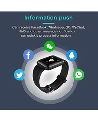 ID116 Plus Bluetooth Fitness Smart Watch for Men Women and Kids Activity Tracker (Black)