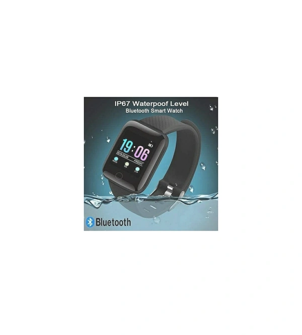 ID116 Plus Bluetooth Fitness Smart Watch for Men Women and Kids Activity Tracker (Black)