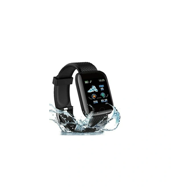 ID116 Plus Bluetooth Fitness Smart Watch for Men Women and Kids Activity Tracker (Black)