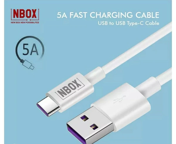 Nbox PVC Type C Charging & Data Cable-Upto5A