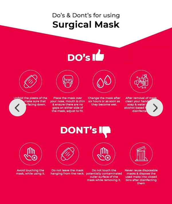 1Pack 100pcs  9Lives 3lay Disposable Anti-Pollution/Surgical Face Mask With Meltblown Layer Earloop And Nosepin - 100 Pcs