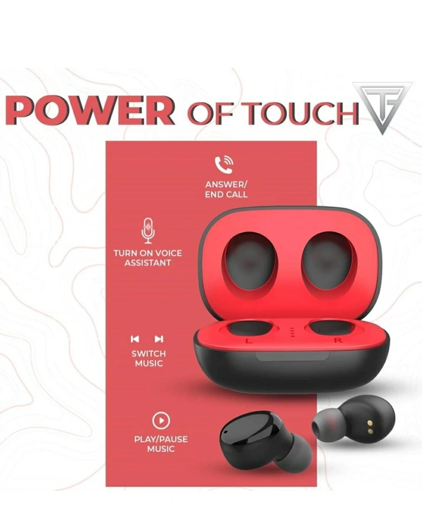 Techfire moonwalk TWS Mini Earbuds Wire less Bluetooth Color-Red