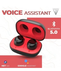 Techfire moonwalk TWS Mini Earbuds Wire less Bluetooth Color-Red