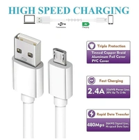 USB Cable for Vivo V11 Pro USB Cable | Micro USB Data Cable | Quick Fast Charging Cable, Charger Cable,Transfer Android V8 Cable || 2.4 Amp, 1 M, White Cable (Pack10)