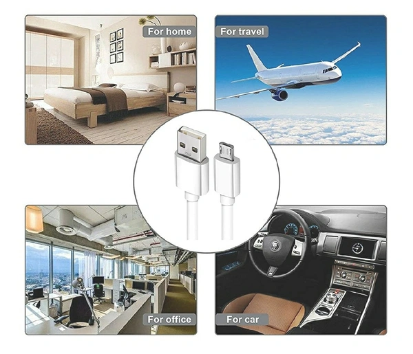 USB Cable for Vivo V11 Pro USB Cable | Micro USB Data Cable | Quick Fast Charging Cable, Charger Cable,Transfer Android V8 Cable || 2.4 Amp, 1 M, White Cable (Pack10)