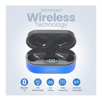 pTron Bassbuds Plus True Wireless Bluetooth 5.0 Headphones with Deep Bass, Made in India, IPX4 Water/Sweat Resistant, Passive Noise Canceling TWS Earbuds, Digital Display & Built-in Mic( Black)