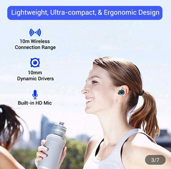  TWS L21 Wireless Earphones Bluetooth 5.0 Headphones Mini Stereo Earbuds Sport Headset Bass Sound Built-in Micphone Black