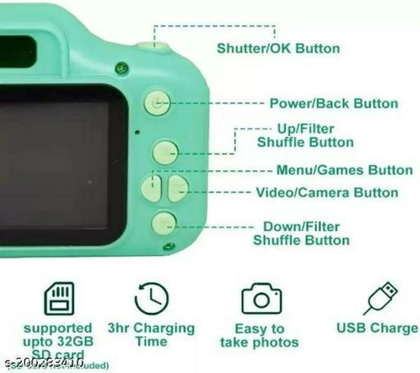 Digital Camera for Kids Real | for Taking Photo, Recording and Playback | Child Video Recorder Camera Full HD 1080P Handy Portable Camera 2.0 