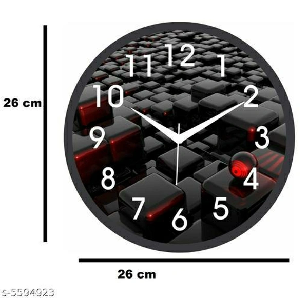Analog 25 cm X 25 cm Wall Clock  (Multicolor, With Glass, Standard)