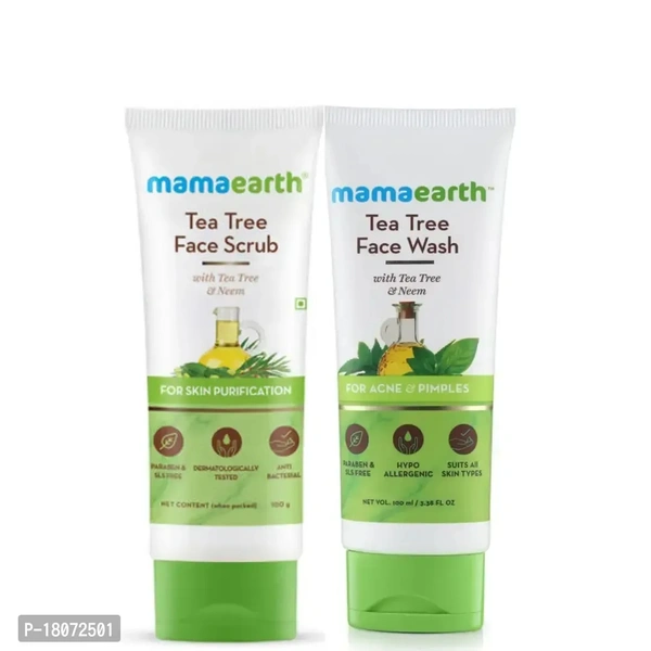 Mamaearth tea tree face scrub (100 g) + Mamaearth tea tree face wash ( 100 ml