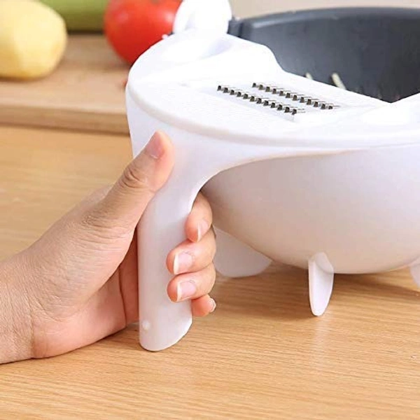 7 in 1 Vegetable Cutter with Drain Basket,Slicer Salad Machine Kitchen Tool Multifunctional Vegetable Mandoline Slicer