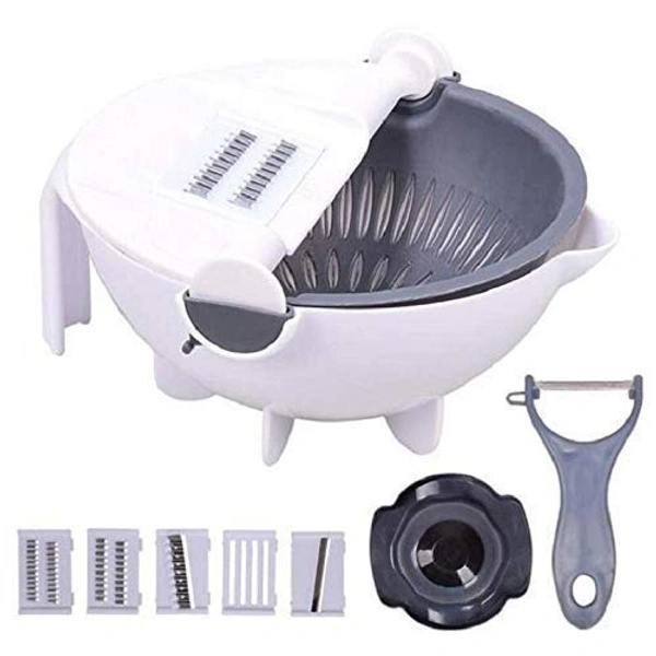 7 in 1 Vegetable Cutter with Drain Basket,Slicer Salad Machine Kitchen Tool Multifunctional Vegetable Mandoline Slicer