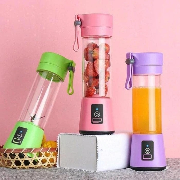6 Blades Juicer Rechargeable Portable Electric USB Juicer Bottle Blender for Making Juice,Travel Juicer for Fruits and Vegetables,Juicer Maker Machine (MULTI-COLOUR) (Plastic) - Green