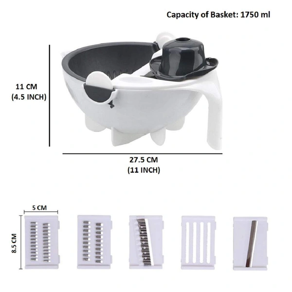 7 in 1 Vegetable Cutter with Drain Basket,Slicer Salad Machine Kitchen Tool Multifunctional Vegetable Mandoline Slicer