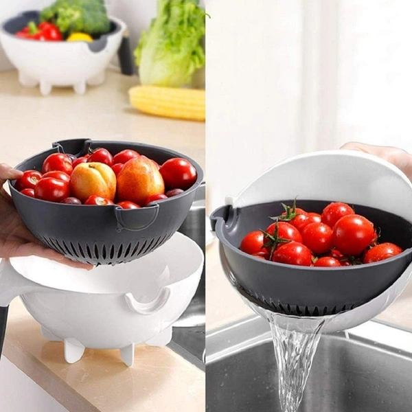 7 in 1 Vegetable Cutter with Drain Basket,Slicer Salad Machine Kitchen Tool Multifunctional Vegetable Mandoline Slicer