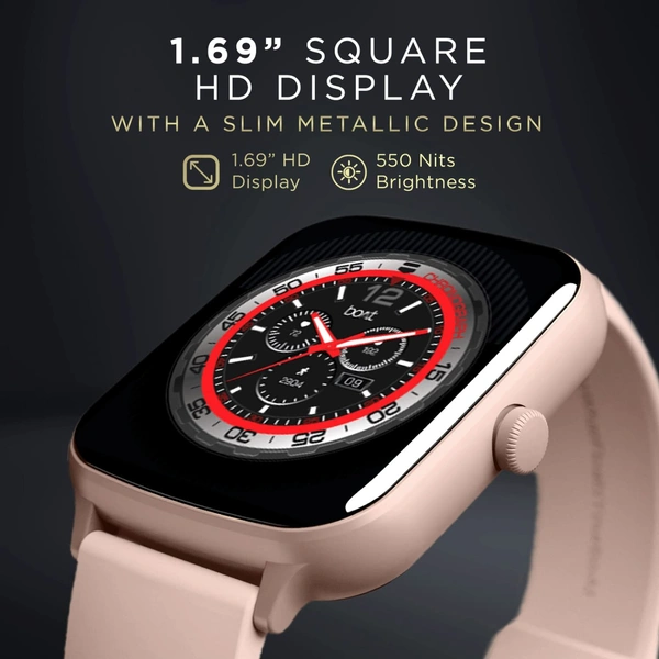 Boat boAt Wave Style Call Smart Watch with Advanced BT Calling Chip,DIY Watch Face Studio, Coins, 1.69" HD Display, Health Ecosystem, Live Cricket Scores, Quick Replies, HR & SpO2(Cherry Blossom)