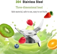 6 Blades Juicer Rechargeable Portable Electric USB Juicer Bottle Blender for Making Juice,Travel Juicer for Fruits and Vegetables,Juicer Maker Machine (MULTI-COLOUR) (Plastic) - Black