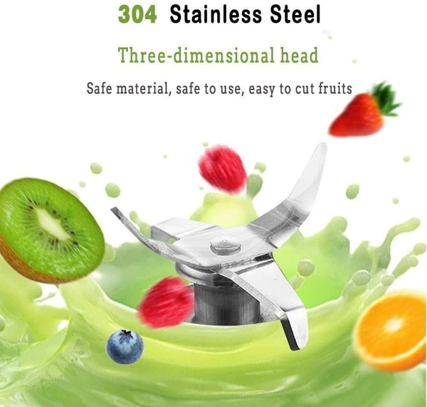 6 Blades Juicer Rechargeable Portable Electric USB Juicer Bottle Blender for Making Juice,Travel Juicer for Fruits and Vegetables,Juicer Maker Machine (MULTI-COLOUR) (Plastic) - Black