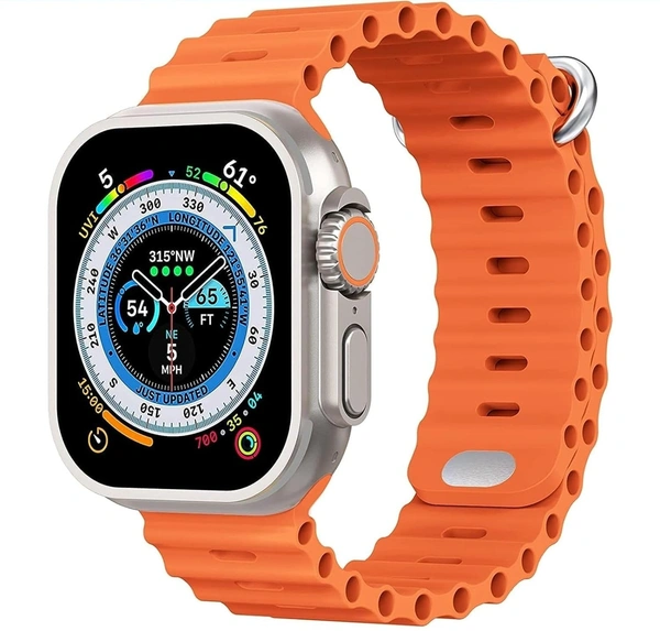 T800 Ultra Smart Watch 1.9 inch Infinite Display,Bluetooth Calling,Heart Rate Tracking, Sports Features (T800 Orange)