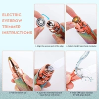 Portable eyebrow trimmer for women, epilator for women, facial hair remover for women,Face, Lips, Nose Hair Removal Electric Trimmer with Light (Rainbow)